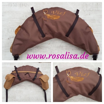 Satteltasche Western, Banane für hinten mit gesticktem Motiv