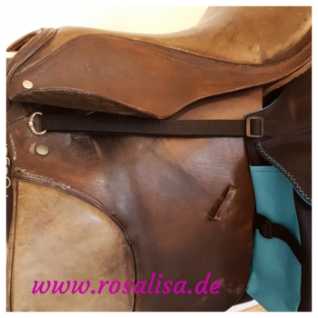 Preview: Satteltasche Englisch für hinten mit aufgenähtem Motiv