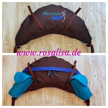 Preview: Satteltasche Western, Banane für hinten mit gesticktem Motiv