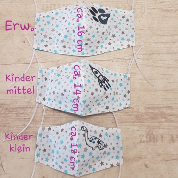 Preview: Mund und Nasen Masken mit Gummi Uni