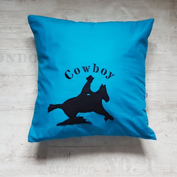 Kissen mit Cowboy Stickerei