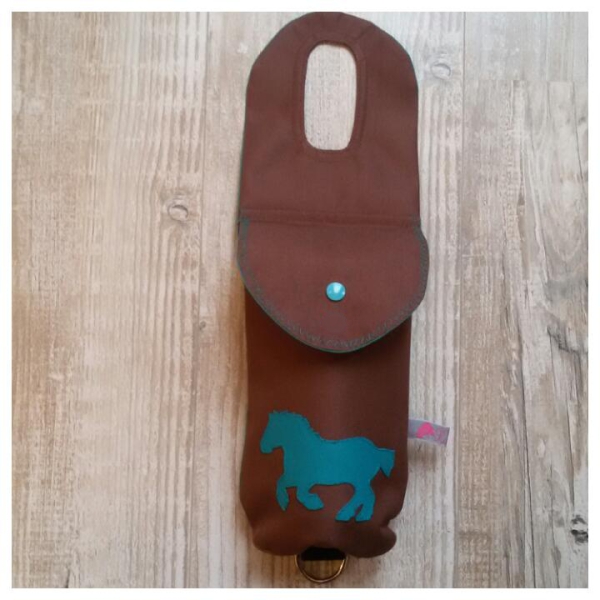 Satteltasche Western Flaschenhalter mit aufgenähtem Motiv