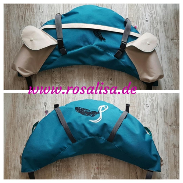 Satteltasche Western, Banane für hinten mit gesticktem Motiv