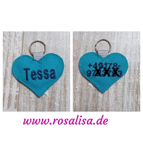 Anhänger bestickt mit Namen