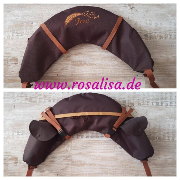 Satteltasche Western, Banane für hinten mit gesticktem Motiv